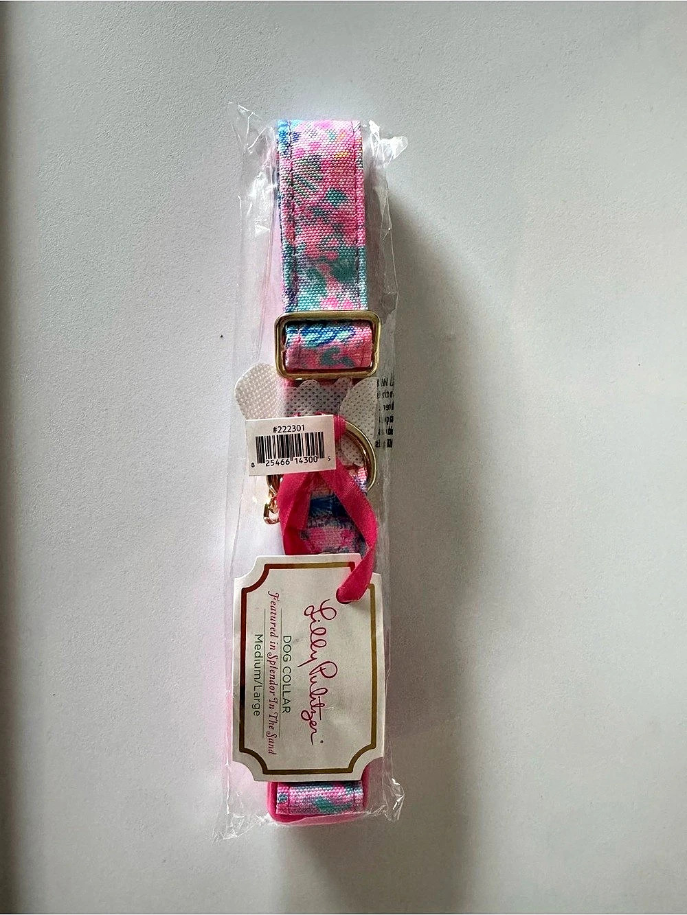 NWT Lilly Pulitzer Dog Collar Splendor In The Sand size Medium/Large